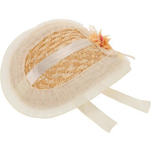 Sombrero de paja de ala ancha con estampado floral estilo Lolita para mujeres y niñas, ideal para la playa, el verano, el jardín y como visera.