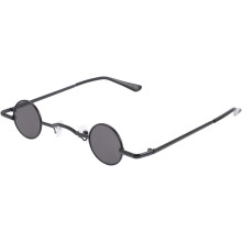 Lunettes de soleil rondes vintage punk pour femmes et hommes, monture noire rétro, verres ronds, taille mini.