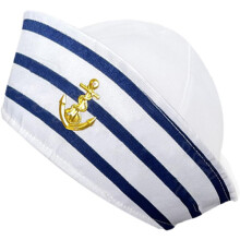 Blau-weiß gestreifter Matrosenhut für Jungen und Mädchen, ideal für Strandausflüge und maritime Kostümaccessoires
