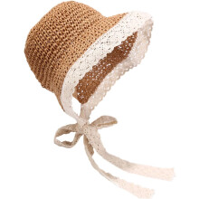 Opvouwbare strohoed met kanten design voor dames, perfect voor buitenactiviteiten in de zomer.