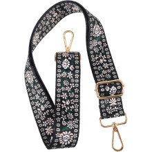 Lightweight Black Cloth and Metal Crossbody Purse Strap Replacement Decorative Design