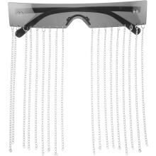 Lunettes de fête originales pour adultes, ornées de pompons et de chaînes, verres gris.