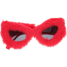 Plüsch-Sonnenbrille für Damen, flauschige Katzenaugen-Sonnenbrille mit UV-Schutz