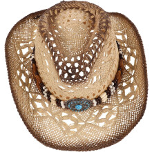 Bandas decorativas retro de paja tejida para sombrero de vaquero, sombrero de sol estilo vaquera para mujer.