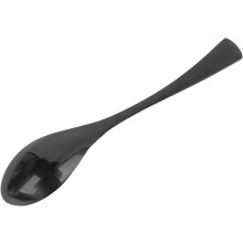Schwarze Edelstahl-Hotellöffel, leicht, einfach zu reinigen, schlichtes Design, spiegelnde Oberfläche, Geschirr