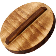 Tapa de repuesto redonda de madera marrón para tetera o hervidor de agua.
