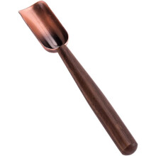 Tragbarer Teelöffel mit braunem Griff zum Abmessen von Zucker, robust und stilvoll im Vintage-Stil