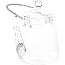Théière en verre avec poignée, 350 ml, style rétro élégant et simple.