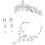 Set di gioielli da sposa per donna, composto da collana, orecchini, tiara, corona e accessorio per capelli. 1
