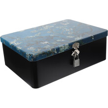 Aufbewahrungsbox aus Weißblech mit Schloss, kompaktes Retro-Design für die Aufbewahrung von Schmuck und Dokumenten auf dem Schreibtisch zu Hause