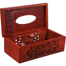 Brauner Taschentuchboxhalter aus Holz mit benutzerfreundlichem Design und glatter Oberfläche, schlichter, rechteckiger Stil