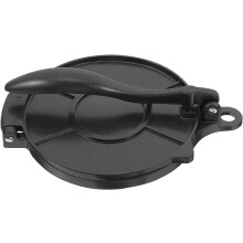 Presse à tortillas en aluminium noir de 20 cm (8 pouces), résistante à l'usure, sans rouleau à pâtisserie.