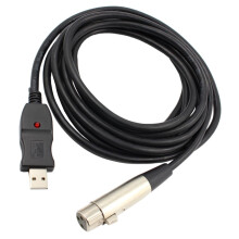 Prenosný kábel s prevodníkom USB na XLR pre mikrofón, 3 metre, na konferencie a hlasové nahrávanie