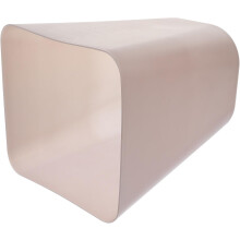 Papelera cuadrada de gran capacidad con tapa abierta, semitransparente, de plástico color café, para baño.