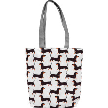 Niedliche Damenhandtasche mit Dackelmuster, geräumige Tragetasche zum Einkaufen und für den täglichen Gebrauch