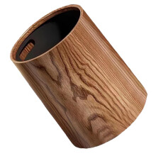 Poubelle cylindrique ronde en plastique marron de 15 litres, réutilisable et facile à nettoyer.