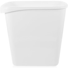 Cubo de basura de plástico con diseño sencillo y elegante, color blanco, para decoración del hogar.