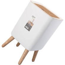 Papelera de baño de gran capacidad (10 litros) con tapa a presión, de plástico.