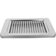 Cubo de basura de acero inoxidable con tapa de rejilla y cenicero para lugares comerciales y uso diario.