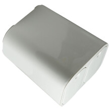 Poubelle de cuisine double, conteneur en plastique blanc avec couvercle pour séparer les déchets ménagers et de salle de bain