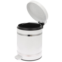 Poubelle en fer blanc de 5 litres avec pédale et couvercle à fermeture douce, style industriel