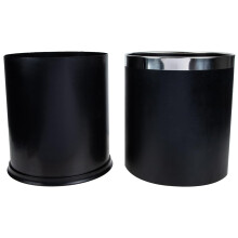 Poubelle double compartiment pour la maison et le bureau, noire, pratique et fonctionnelle.