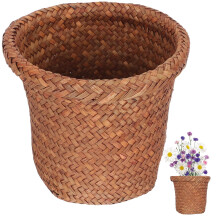 Corbeille à papier tissée pour la maison, poubelle multifonctionnelle adaptée au bureau et à la chambre