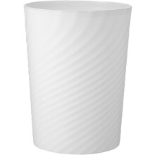 Papelera pequeña de plástico con aro de presión, papelera pequeña blanca para oficina.