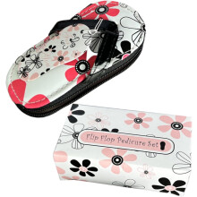 Professional Manicure Pedicure Set Flower Slippers Nail Clippers Storage Case