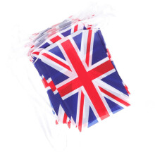 Wiederverwendbare, für den Innen- und Außenbereich geeignete britische Gartenflaggen-Wimpelkette aus robustem Polyester
