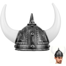 Wikingerhelm für Erwachsene, Kunststoff-Hornhut im Piratenstil, für Halloween-Kostüme und Festivalpartys