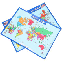 Welt- und Amerikakarten-Wandposter-Set, Lernposter für den Geographieunterricht