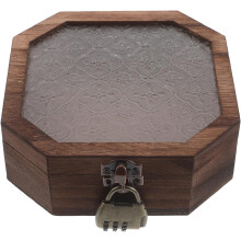 Vintage Schmuckkästchen aus Holz mit Glasdeckel zur Aufbewahrung von Ohrringen und Halsketten