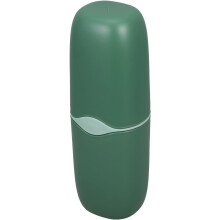 Custodia portatile per spazzolino e bicchiere da viaggio per il bagno in verde matcha, contenitore per dentifricio
