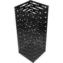 Schirmständer und Gehstockhalter aus Metall, schwarzes Eisen, geometrisches quadratisches Design, verhindert Verschütten