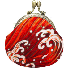 Pochette à monnaie dorée à motif ondulé pour femme, petit porte-monnaie avec porte-clés, idéale pour les voyages.