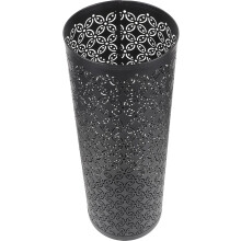 Large-Capacity Black Iron Umbrella Holder Bucket for Entryway and Office
