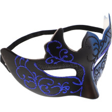 Venezianische Halbmaske für Damen mit Glitzermuster, bequemes Plastik