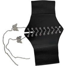 Elegantný široký šnurovací opasok s motýľovou ozdobou pre ženy, vhodný na šaty a módne outfity
