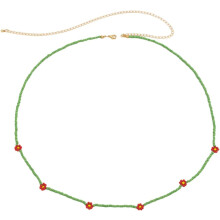 Chaîne de taille en perles de verre, bijou de corps en forme de marguerite pour femme, multifonctionnelle, ornée de perles de riz.
