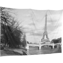 Eiffelturm-Wandteppich für Schlafzimmer und Büro, elegante Wanddecke aus Polyester