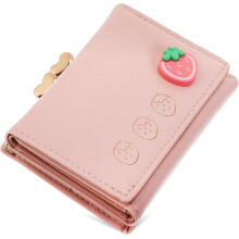 Mini-Geldbörse mit Cartoon-Motiv, kleine Damen-Geldbörse, rosa Clutch, kreativer Münzhalter aus Leder, kompakte Geldbörse