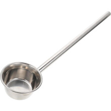 Louche en acier inoxydable à long manche, multifonctionnelle, étanche, finition soignée, couleur argent.