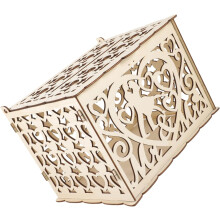 Kartenbox aus Holz, ideal für Hochzeiten, großes Fassungsvermögen, glatte Oberfläche, bruchfest, Naturholz