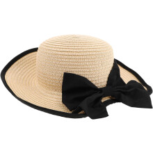Sombrero de playa plegable de paja, gran elegancia, lazo, ala ancha, protección solar.