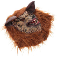 Realistische Werwolfmaske für Halloween-Kostüme, pelzige Wolfskopf-Vollkopfmaske
