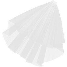 Kurzer Brautschleier für Damen, doppellagig aus Tüll mit Metallkamm, eleganter kurzer Hochzeitsschleier
