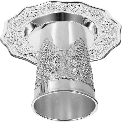 Påskvinkoppset Silverpläterad Kiddushkopp med fat Zinklegering Material Elegant