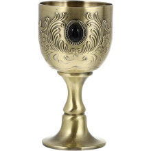 Mini pohár na červené víno, kalich z vintage zliatiny zinku, retro pohár na víno s jednoduchým dizajnom, zlatá farba