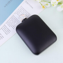 Mini carafe à vin en acier inoxydable 100 ml, ornée de strass, légère et pratique à transporter, idéale pour les voyages.